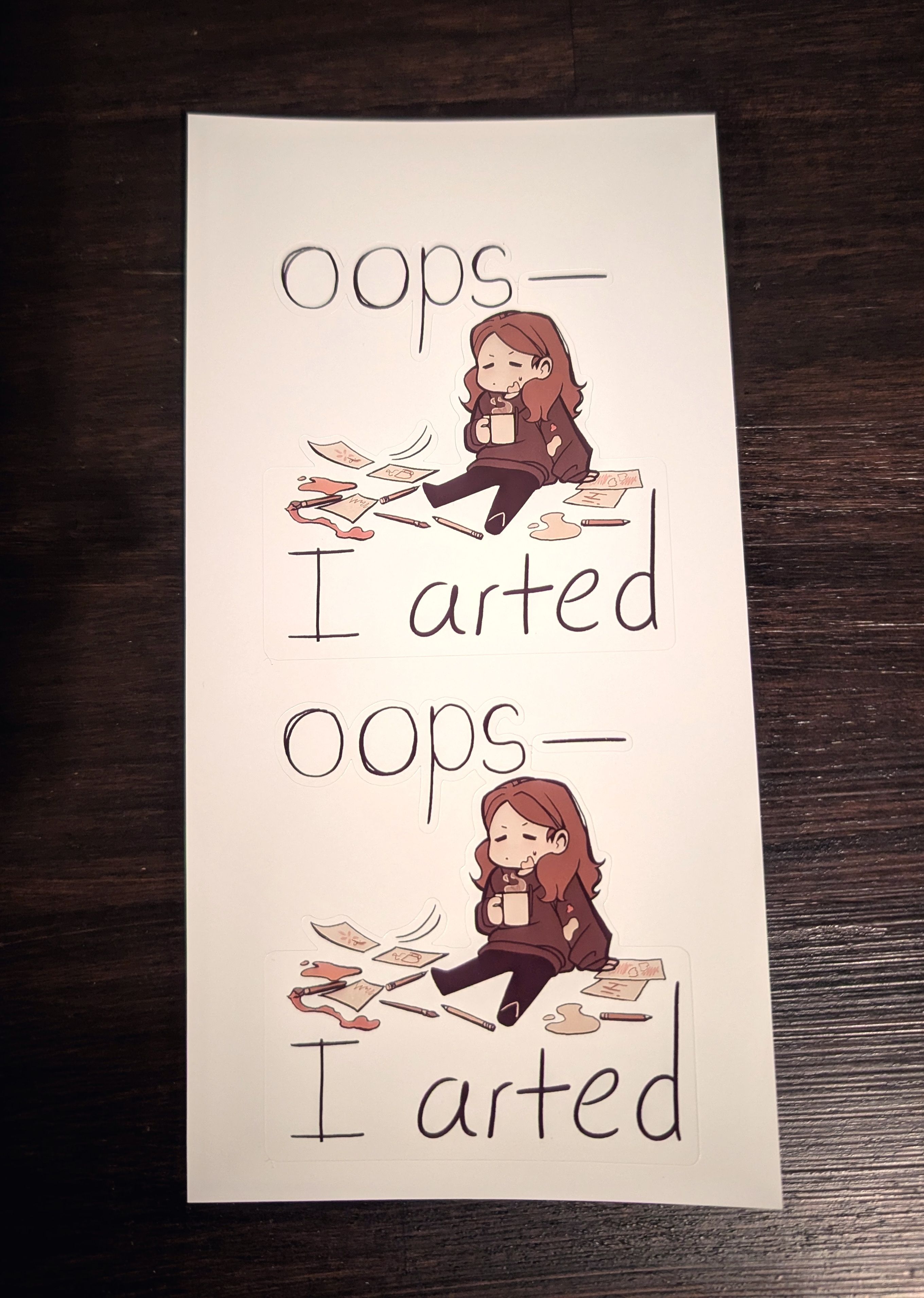 Oops, I Arted — Sticker Sheet